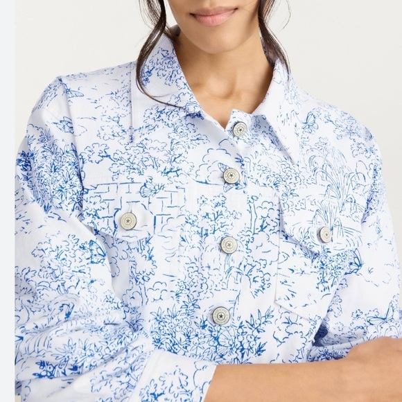 Cinq A Sept Jackets & Blazers - Cinq A Sept Garden Toile Scrunched Canyon Buttoned Jacket Size 10 NWOT